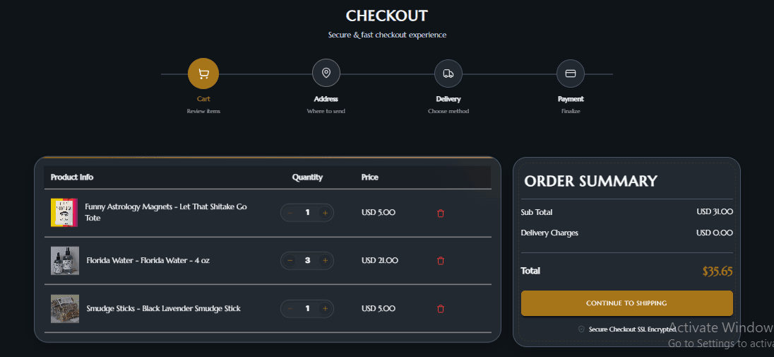 E-commerce storefront