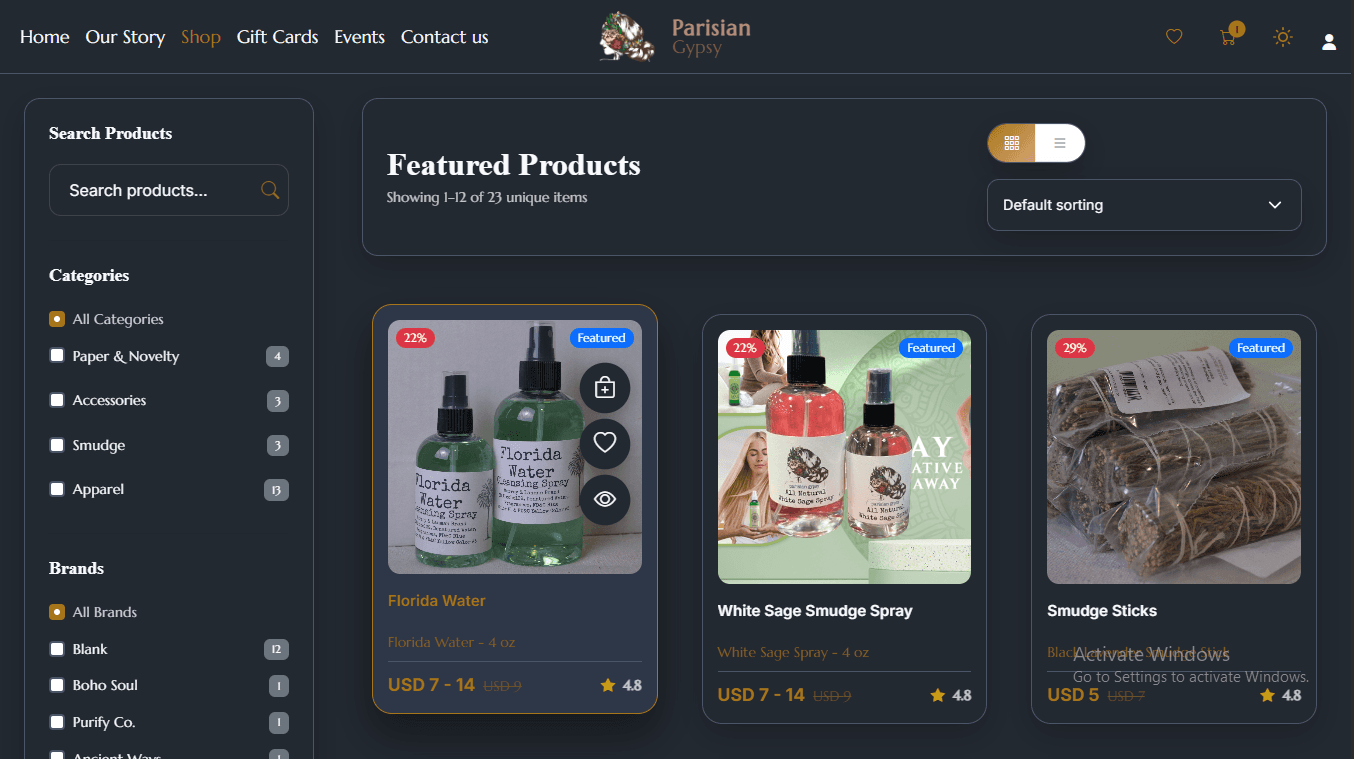 E-commerce storefront