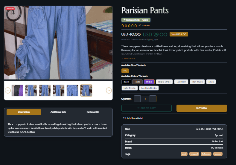 E-commerce storefront
