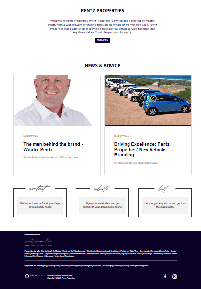 Pentz Properties real estate website
